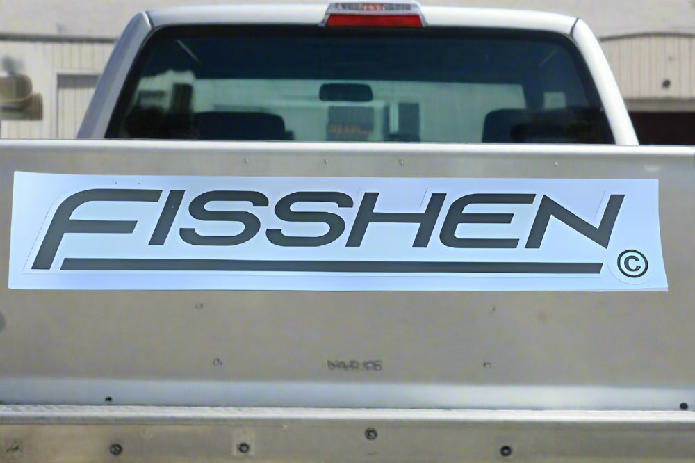 Fisshen logo die cut sticker weather resistant